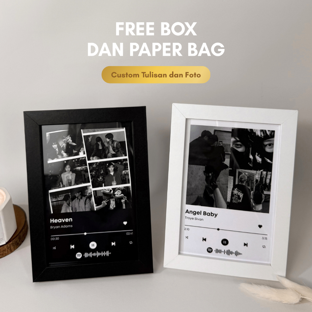 Music Frame Bingkai Foto Aesthetic Kado Ulang Tahun Cewek Gift Wisuda Kado Guru