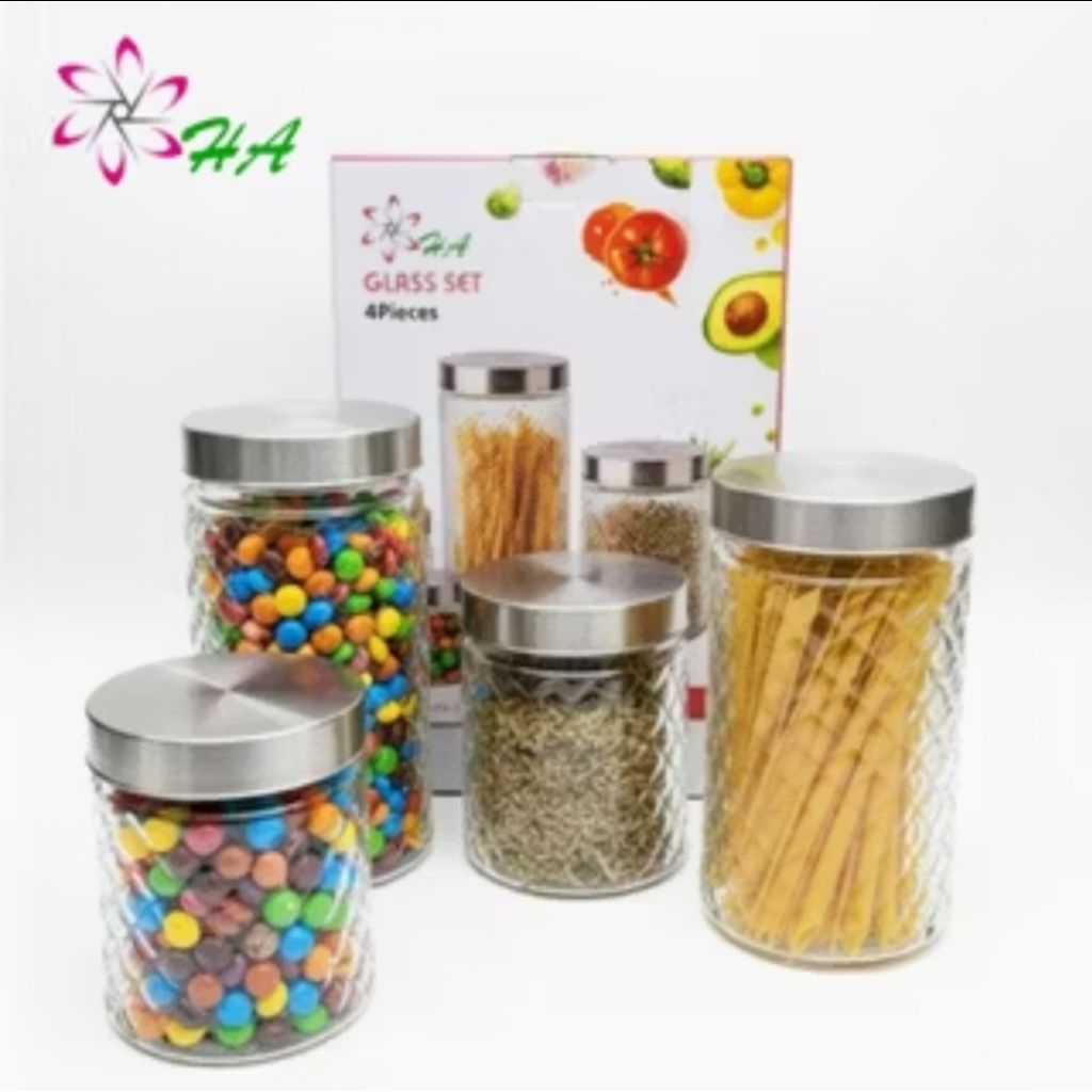 Toples Glass Set Kaca Isi 4/ Toples Lebaran Set Kaca