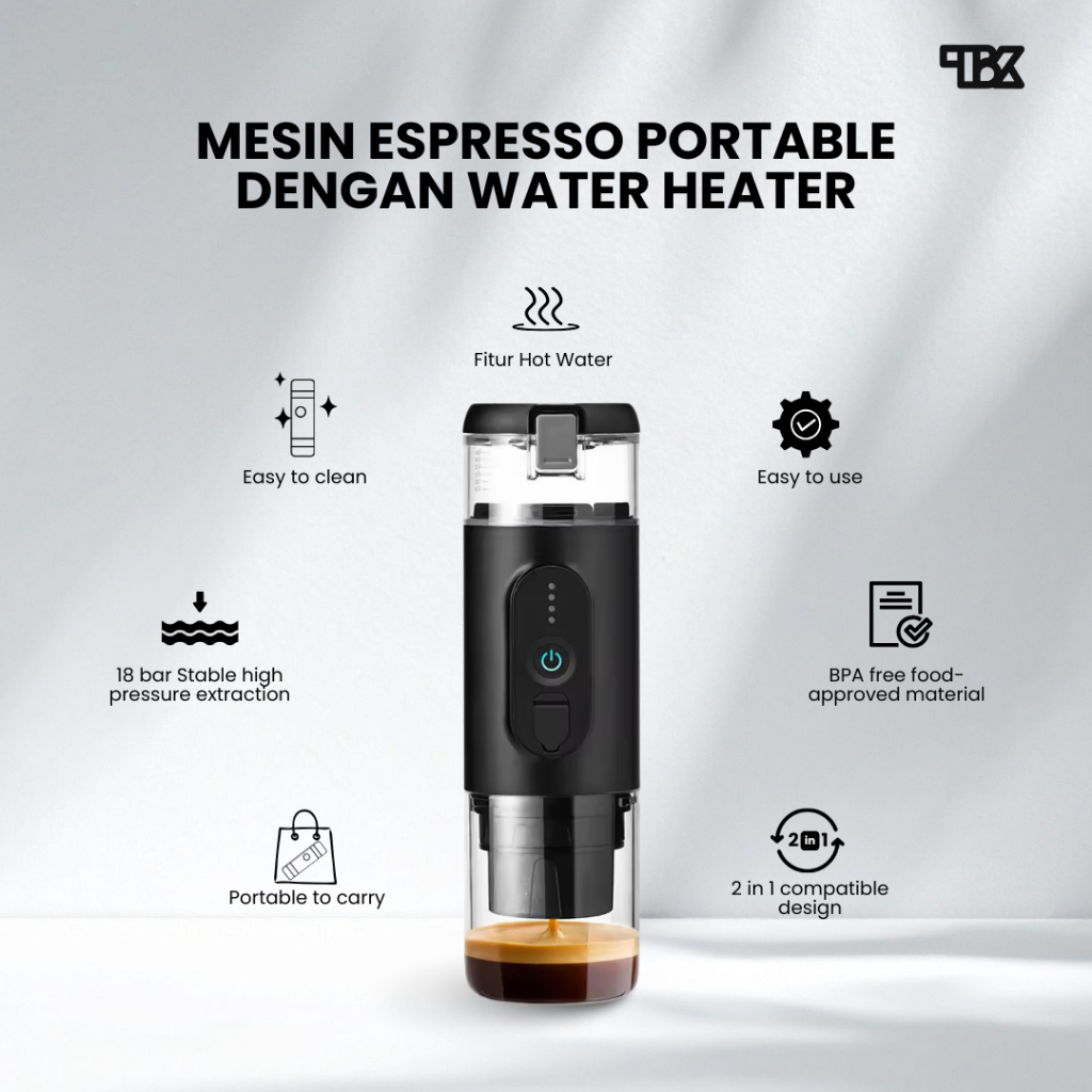 MESIN ESPRESSO PORTABLE MINI ESPRESSO COFFEE MAKER DENGAN PEMANAS AIR