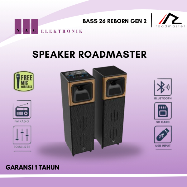 SPEAKER ROADMASTER BASS 26 REBORN GEN2 (ACTIVE DAN PASIVE) GARANSI RESMI - BASS 26 GEN2