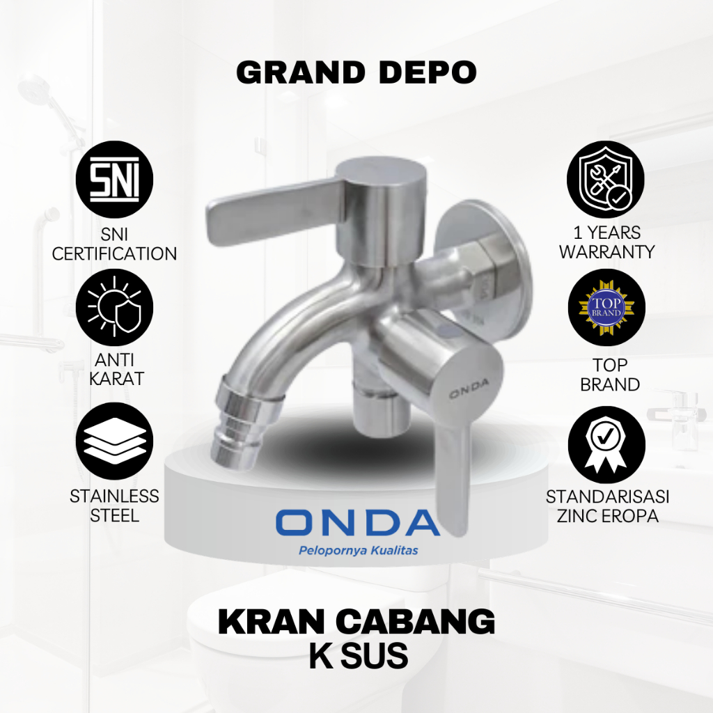 Onda Kran Cabang K SUS 1/2" Onda / Kran Cabang Onda / Kran Air Onda
