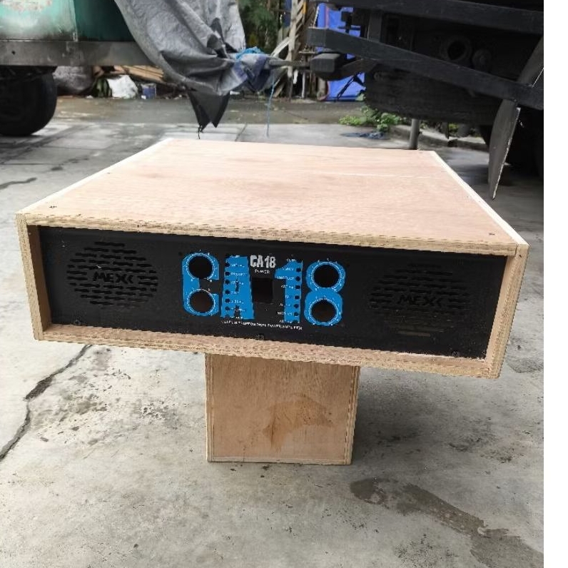 Box power ca 18 4 channel body panjang 55cm, tutup atas rata tanpa lubang