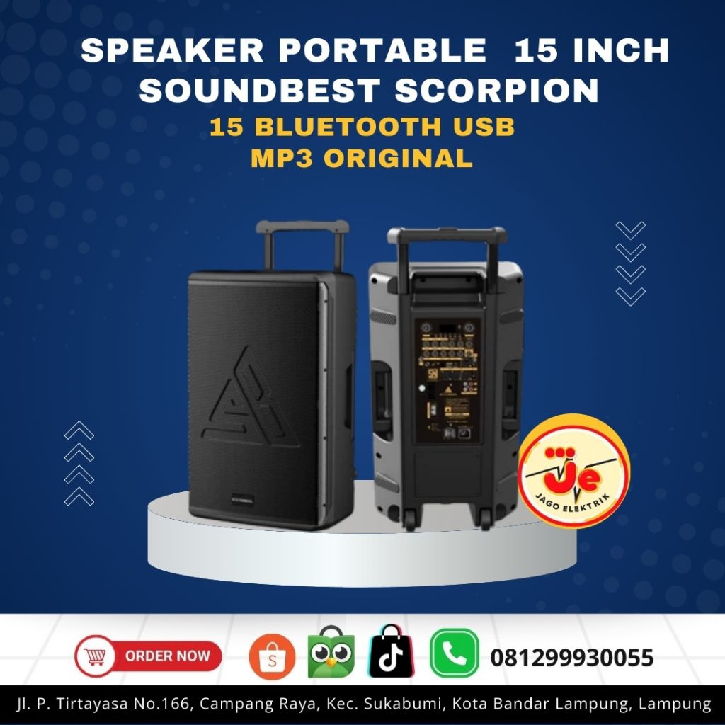 SOUNDBEST SPEAKER PORTABLE SCORPION 15 - GARANSI RESMI SOUNDBEST
