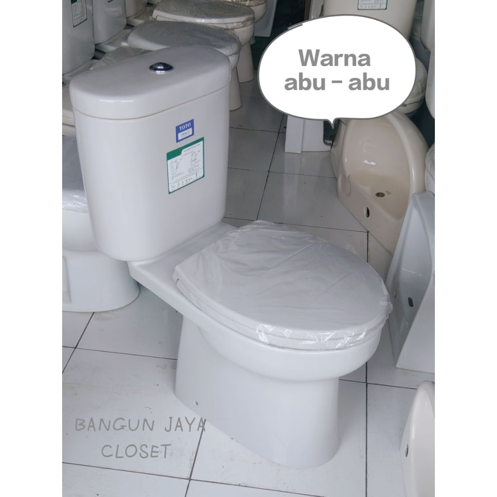 Closet duduk toto cw 421nj warna abu-abu kondisi second bekas pakai