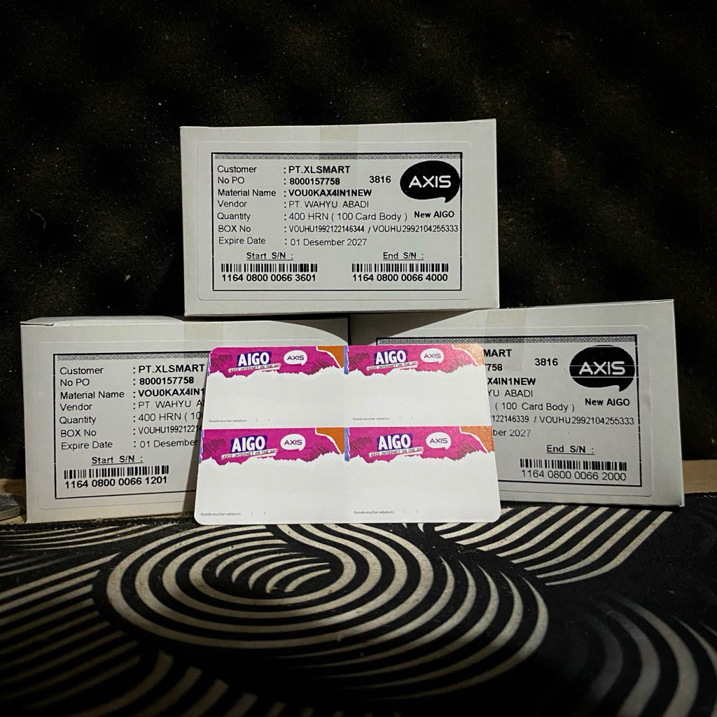 Voucher Kosong Axis 1 box isi 400pcs exp 31 des 2027