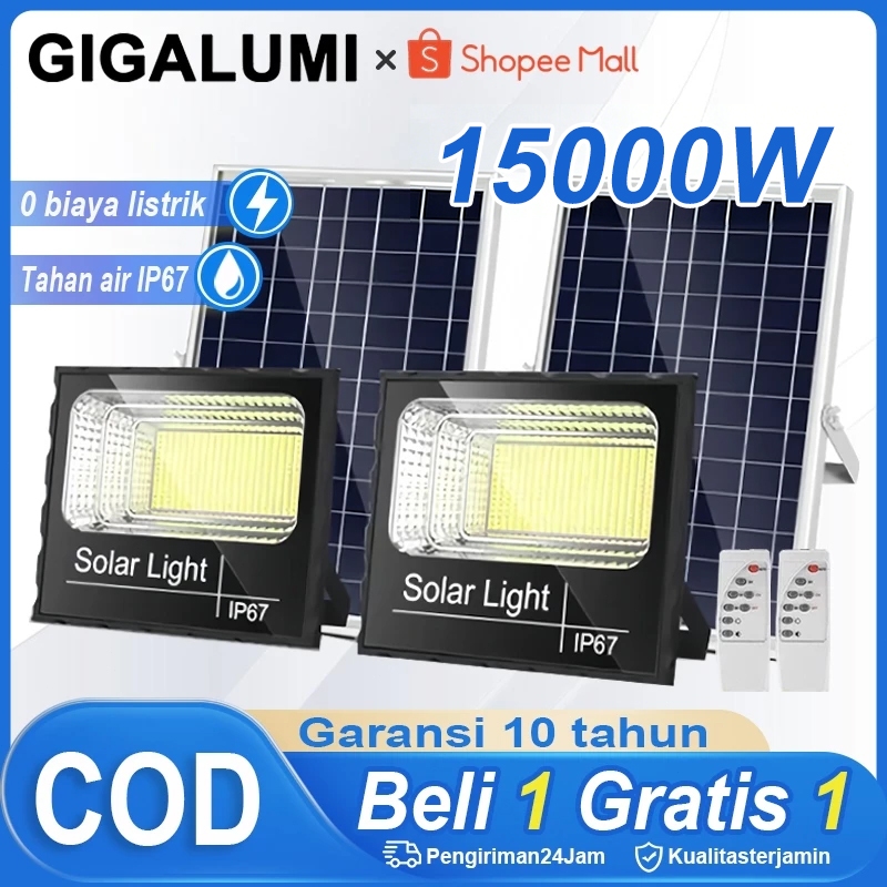 Dikirim Dalam 12 Jam GIGALUMI  Lampu tenaga surya lP67 Waterproof Lampu Sorot Solar Cell Lampu Led T