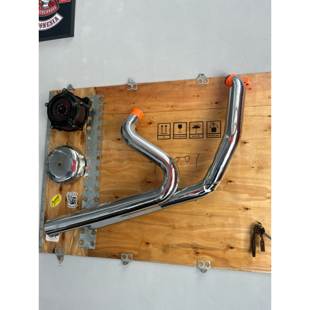 header knalpot 2 in 1 harley big twin