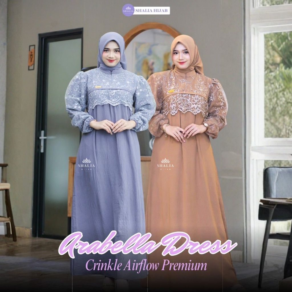 Shalia Hijab - Arabella Gamis Brukat Kondangan Simple Elegan Kombinasi Tile Premium Payet Mutiara