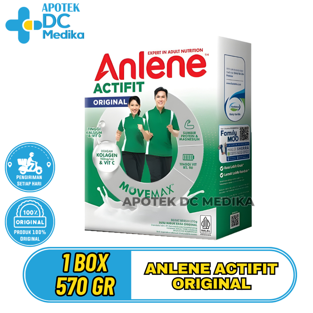 Anlene Actifit Original 570 Gr Susu Bubuk Tinggi Kalsium Untuk Usia 19-50 Tahun Diformulasikan Denga