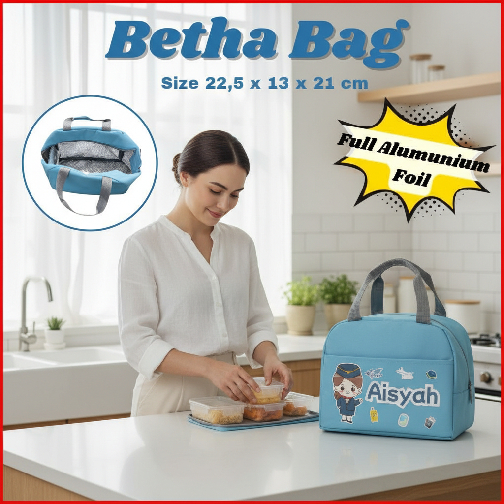 Tas Bekal Thermal Free Custom Nama Tas Betha 1