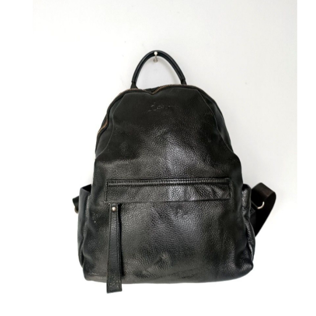 Original Italian L'alpina Leather Backpack Tas Ransel Asli Kulit Hitam