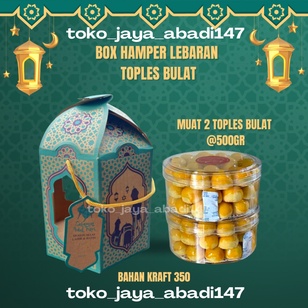 BOX HAMPERS TOPLES BULAT / Box Hampers Lebaran / Gable Box Lebaran/ Box Jinjing Lebaran / Box Idul F