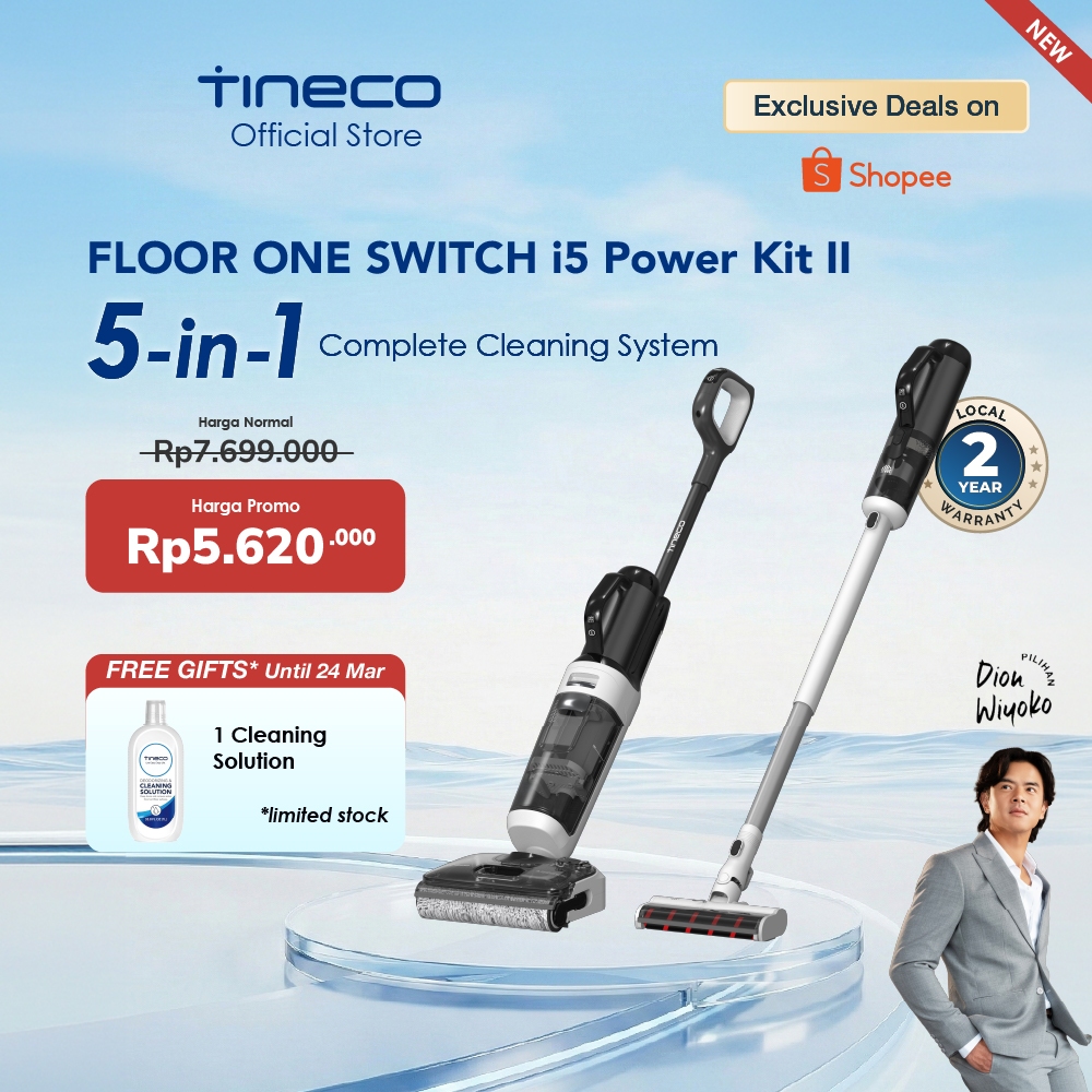 Tineco Floor One Switch i5 Powerkit II Smart Wet Dry Cordless Stick Vacuum Cleaner and Floor Washer