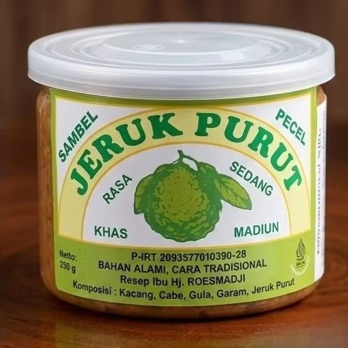 Sambel Pecel Madiun Jeruk Purut Roesmadji | Bumbu Pecel Khas Madiun 250 g | Sambal Pecel Kacang Peda