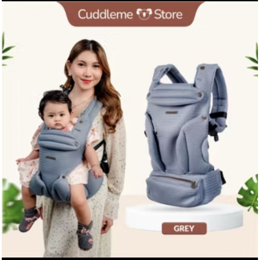 Preloved - Gendongan Bayi CuddleMe WingMe Grey - Nyaman, Ergonomis, dan Aman untuk Bayi