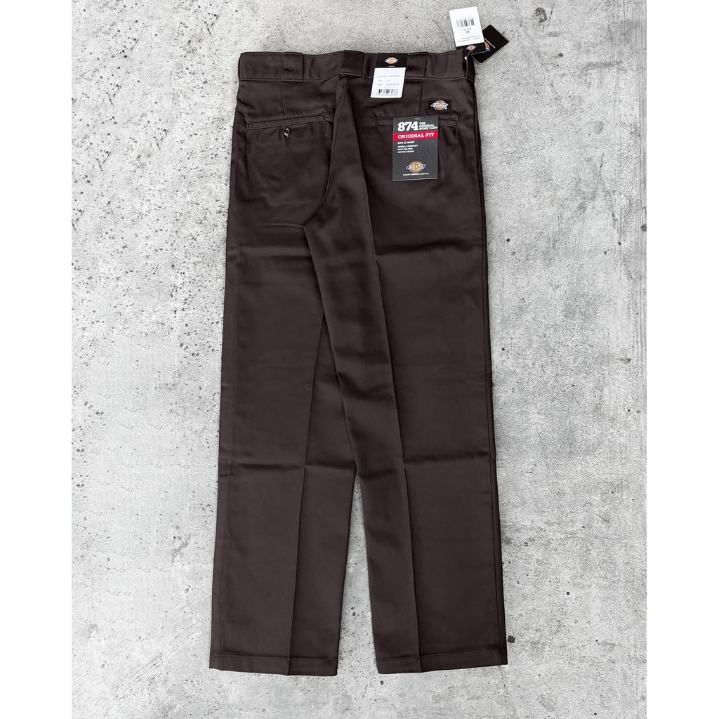 DICKIES 874 WORK PANTS DARK BROWN ORIGINAL FIT