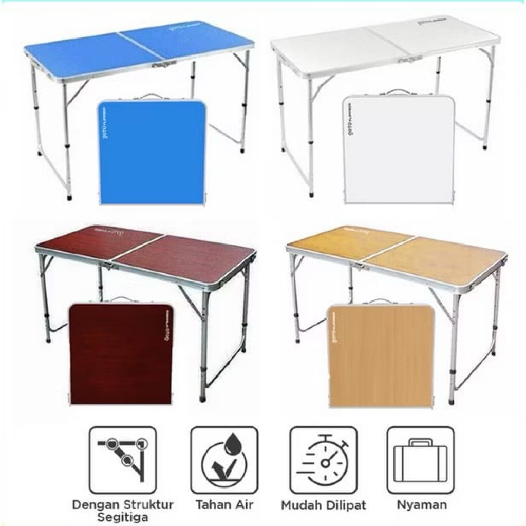 meja lipat koper (tanpa kursi)