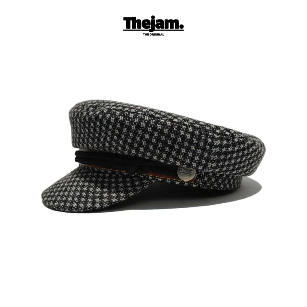Thejam. Topi Sailor hat wool houndstooth | Fisherman cap | Fiddler cap