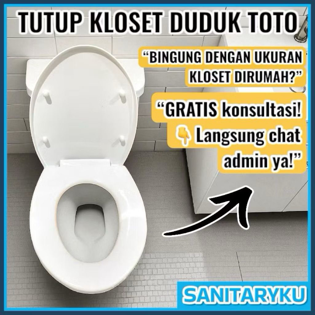 KOMPLIT 1 SET + ENGSEL KLOSET TOTO tutup closet duduk toto tutup kloset duduk universal eco flush pe