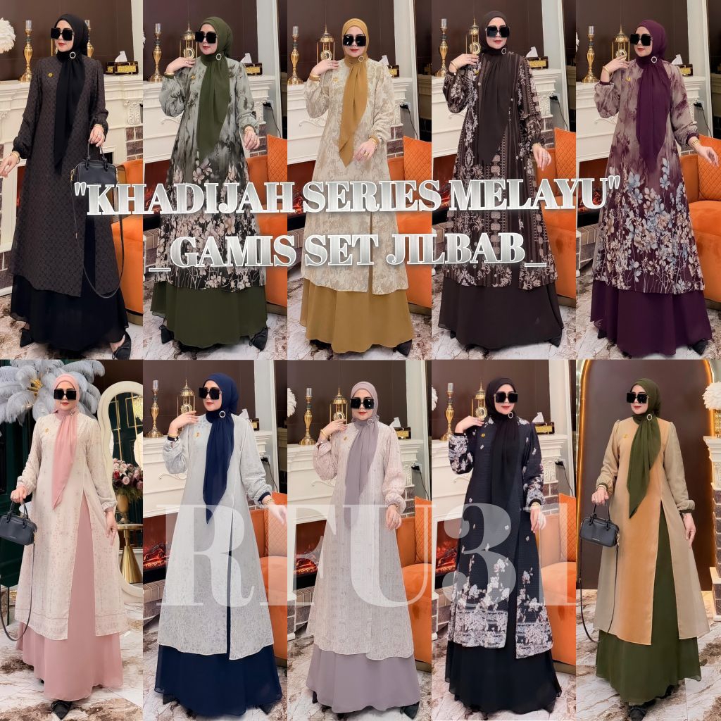 KHADIJAH SERIES MELAYU GAMIS SET JILBAB SEGIEMPAT