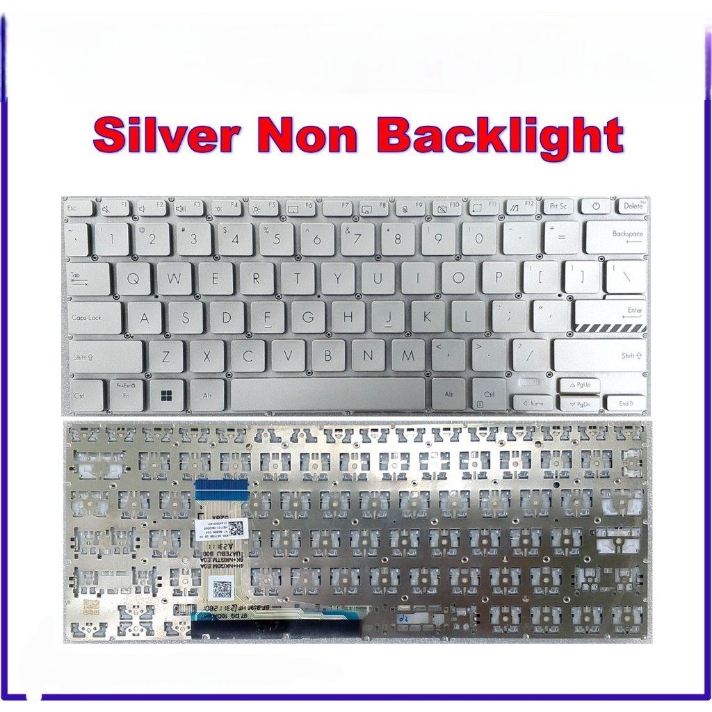 KEYBOARD ASUS VIVOBOOK 14 A1404 A1404Z A1404ZA X1404 X1404Z X1404ZA SILVER NO BACKLIGHT