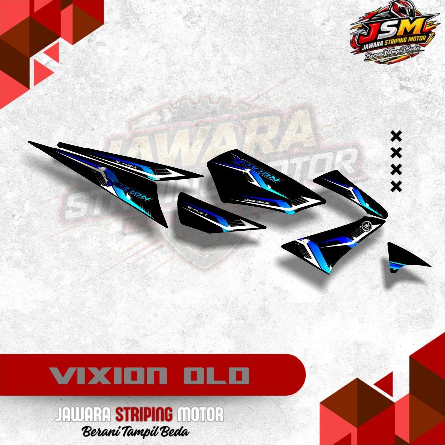 Striping Yamaha Vixion Old / Lama Stiker Variasi Simple Anti Gores Tahan Lama
