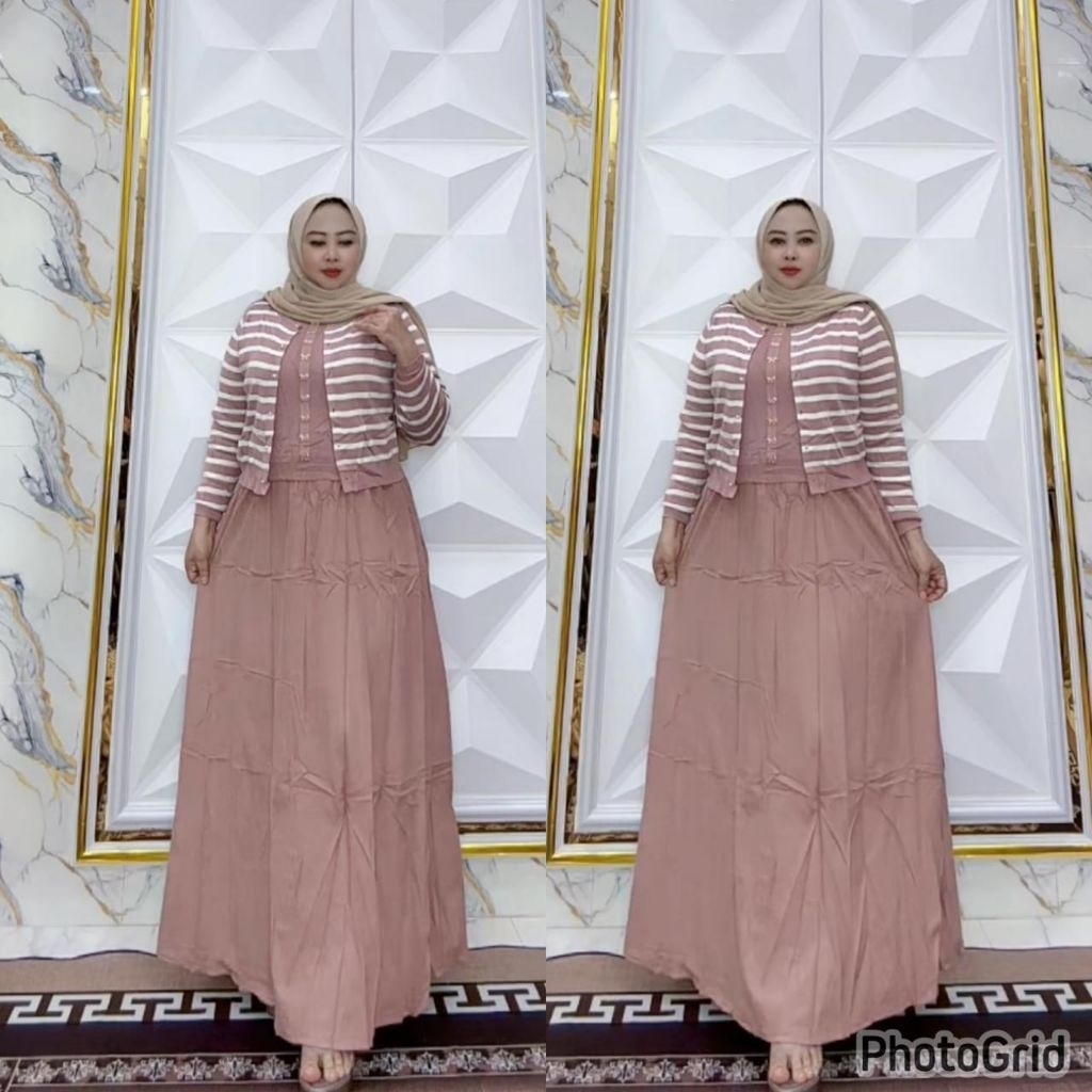 gamis& midi rajut kancing plisket by Zara woman