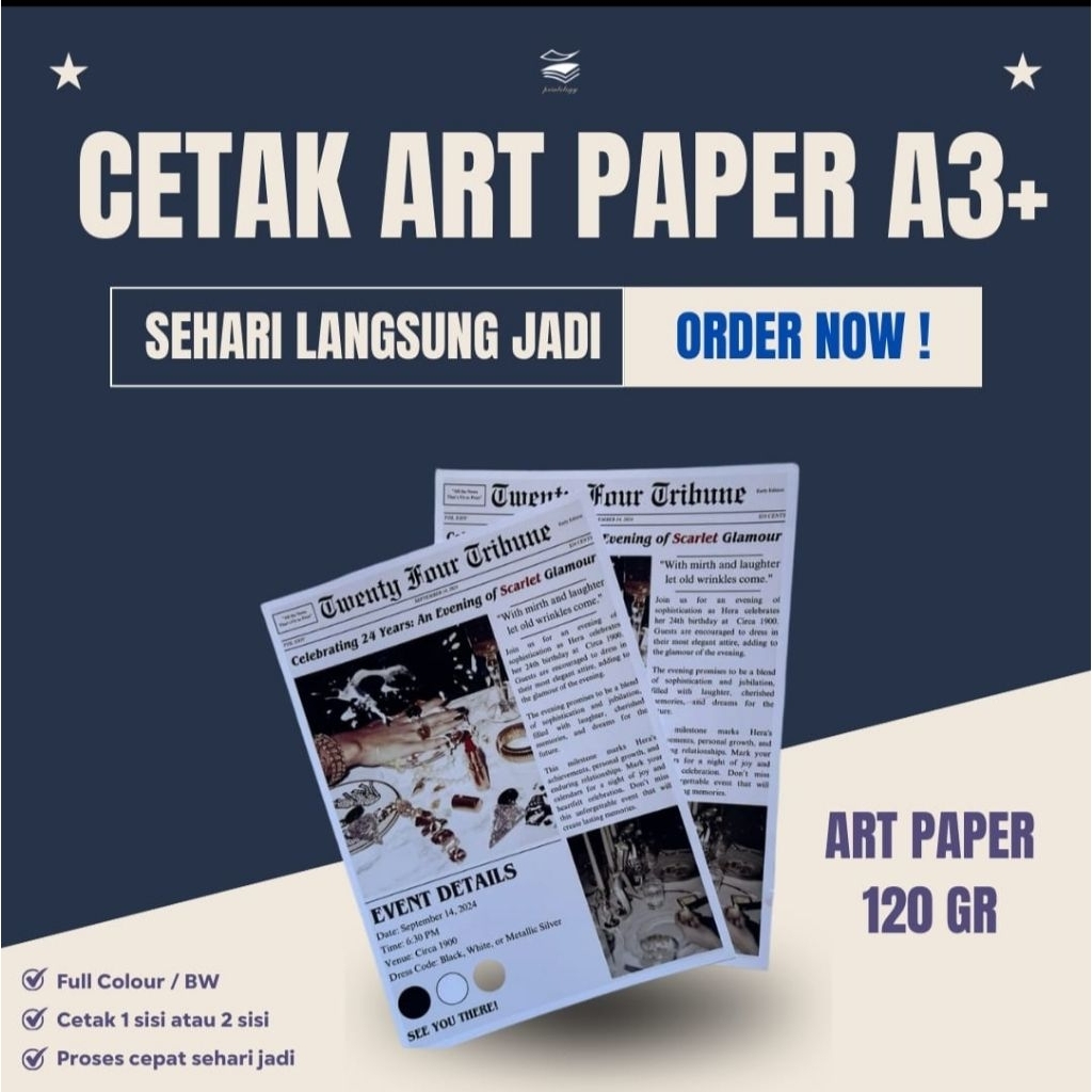 JASA CETAK ART PAPER A3+