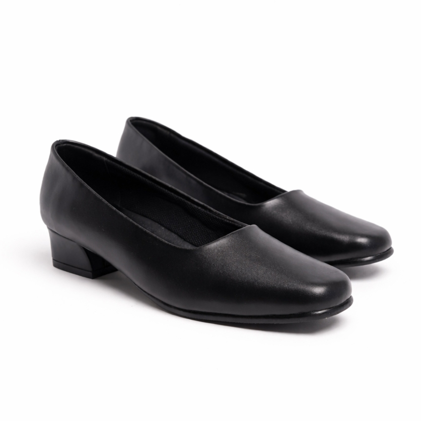 Sepatu pentofel Putih Wanita Size 35-45 Hak 3Cm/ Sepatu Suster Jumbo / Sepatu Big Size Kerja Kantor