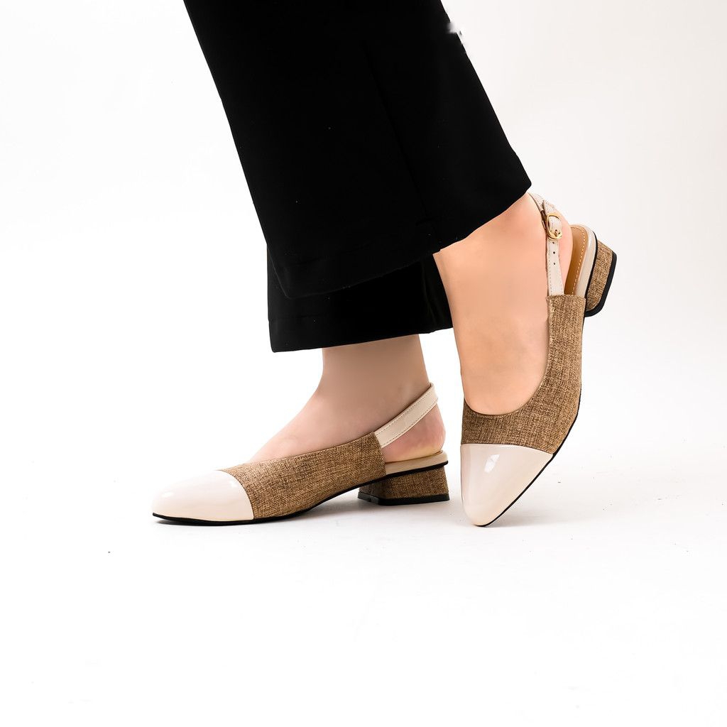 05-Sandal Heels Mules Wanita slingback Hak 5 Cm Big Size 36-42
