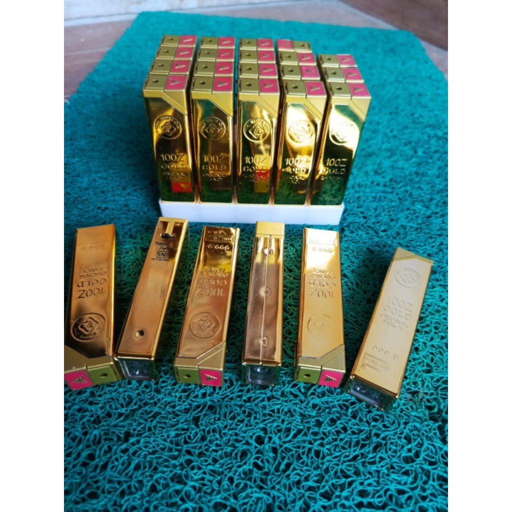 Korek Bara Api Biru Zet Metal Case Gold "SNI" G999