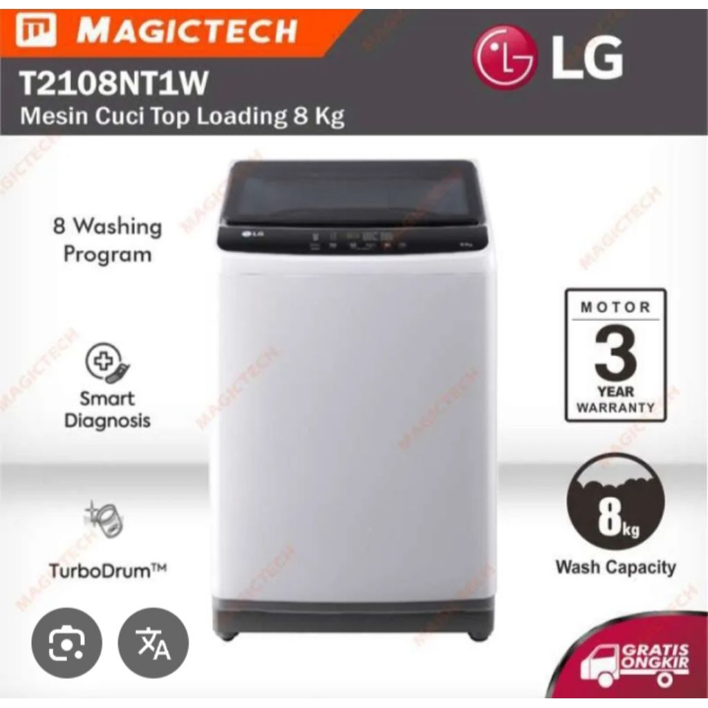 Mesin cuci LG 1 tabung matic 8kg