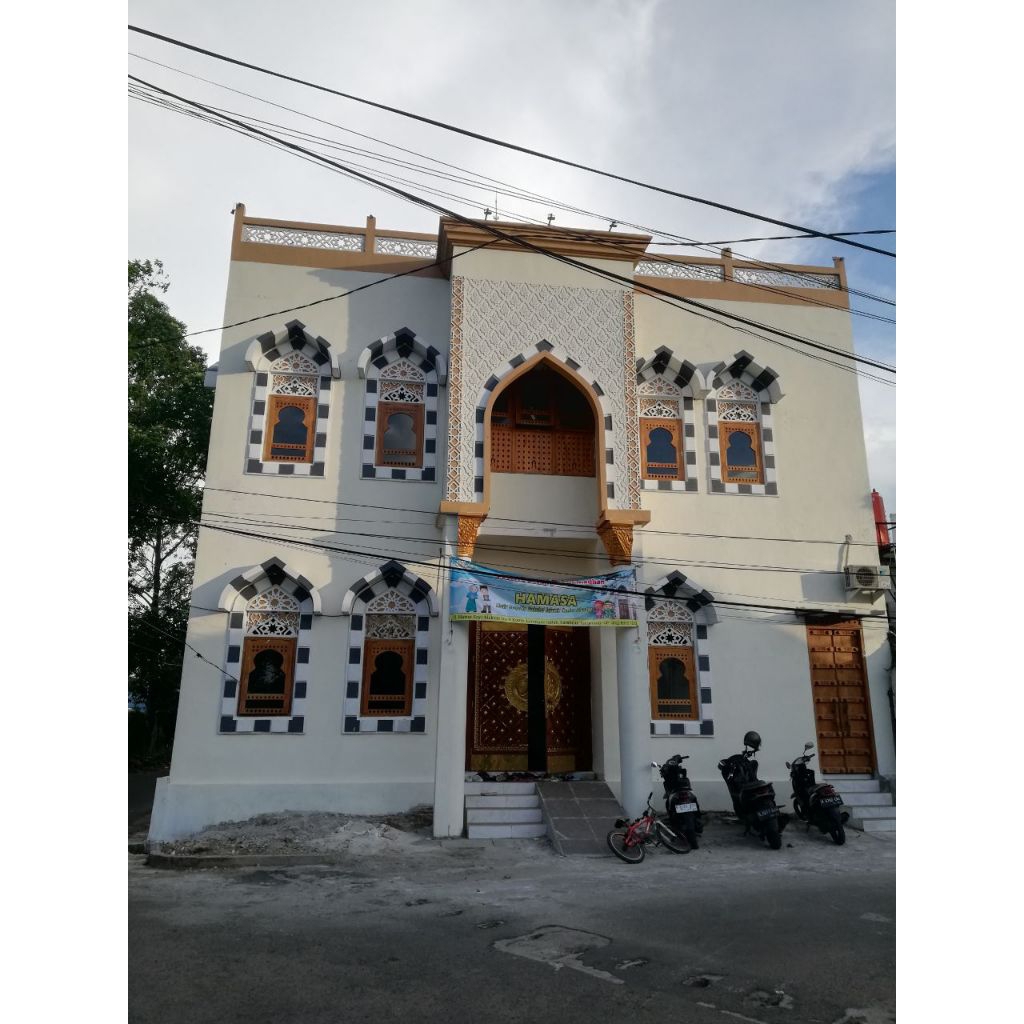 ornamen grc krawangan islami dinding masjid depok