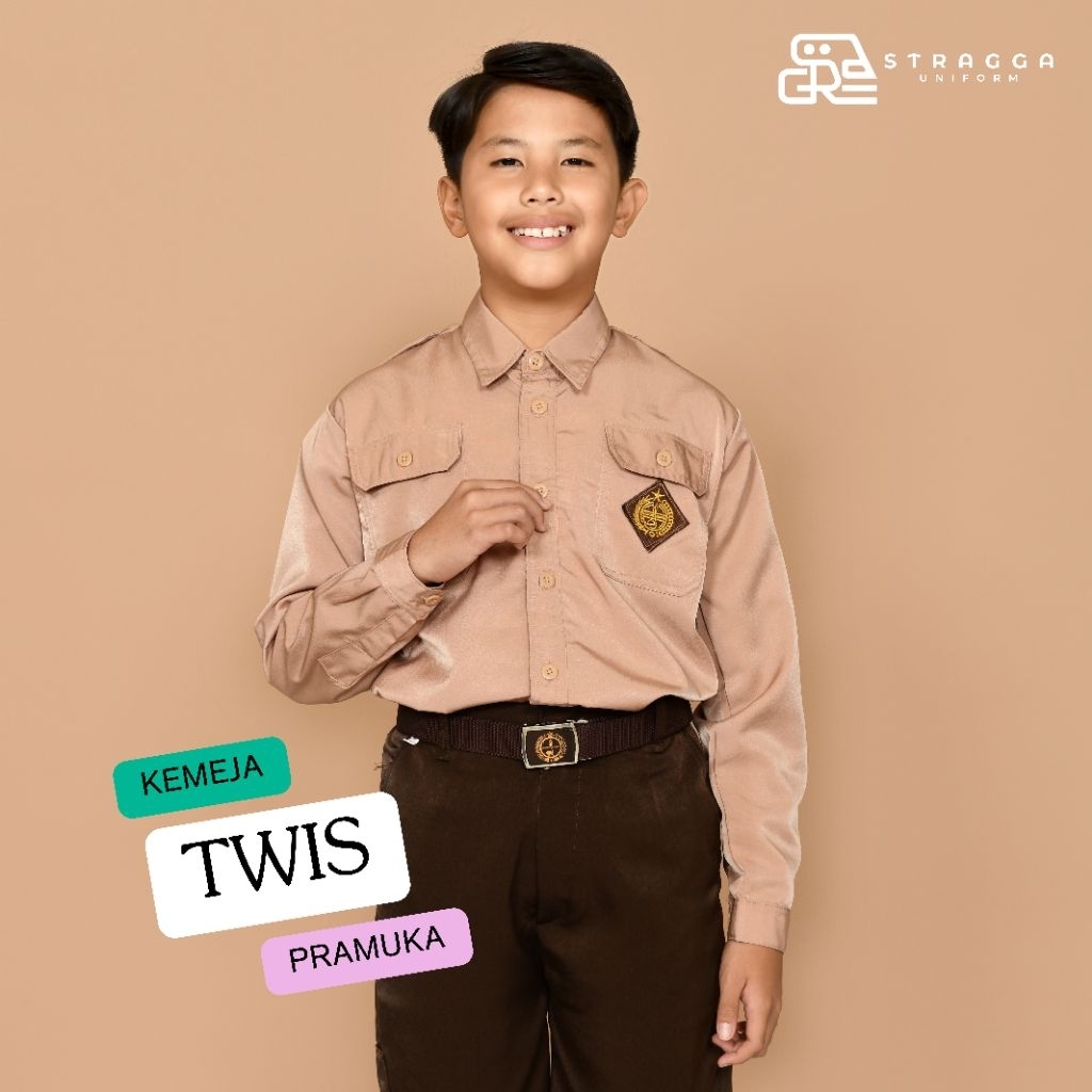 Stragga Uniform Baju Seragam Sekolah Pramuka Lengan Panjang Kancing Sd Mi Smp Mts Sma Smk Man Untuk 