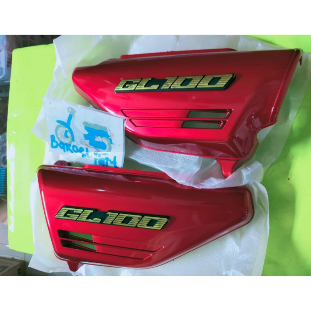 box accu merah bok aki tempong panel tutup cover samping honda GLK GL100 GL 100