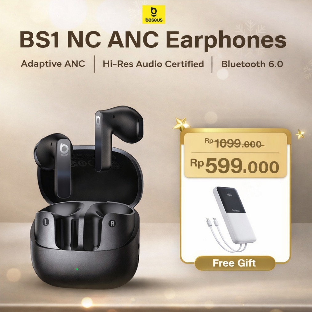 Baseus Bass BS1 NC Noise-Cancelling ANC Semi-in-Ear True Wireless Earbuds Bluetooth 6.0