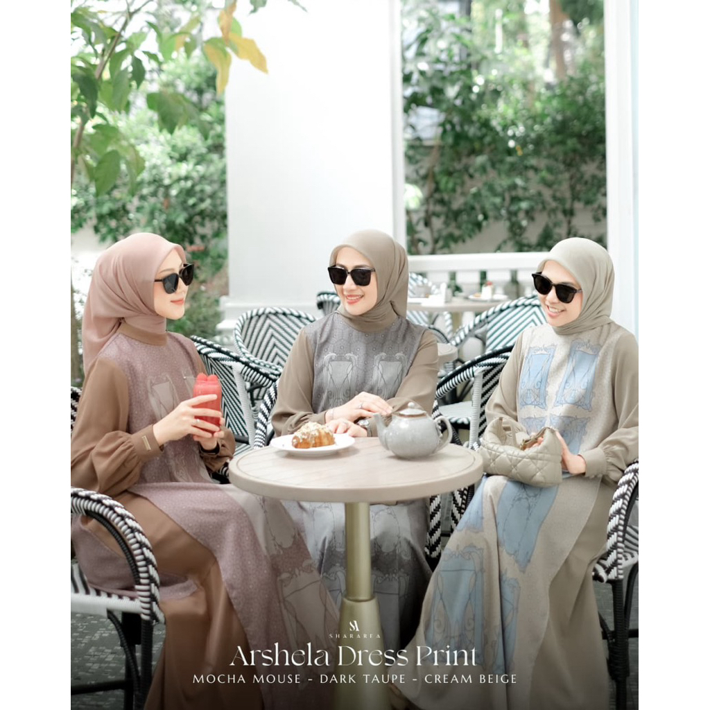 Arshela Dress Print by Shararea | Gamis Semi Formal Kondangan Lebaran Motif Print