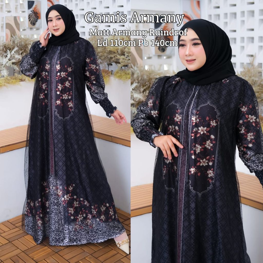 Gamis Melisa Armany Outer Brukat / Gamis Viral 2026 / Busui / Gamis lebaran