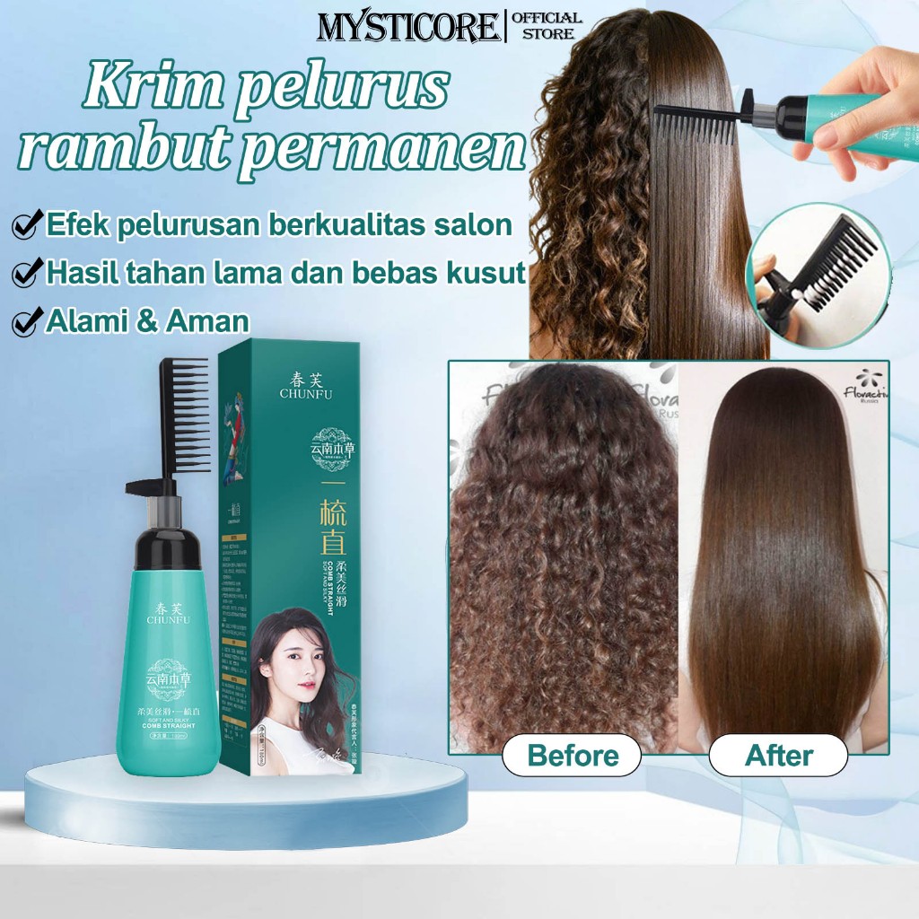 MYSTICORE Krim Pelurus Rambut Hair Straightener tanpa catok Obat pelurus rambut Cream Pelurus rambut