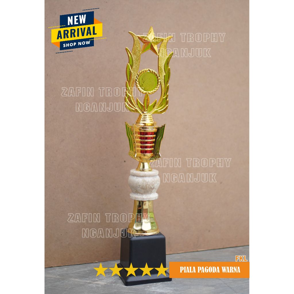 PIALA SEALER PAGODA (045 BESAR) MERAH KOMBINASI GUCI 5 CM DENGAN RING PENINGGI