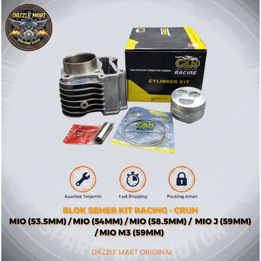 Blok Seher Kit Racing Yamaha Mio (53.5mm / 54mm / 58.5mm) & Mio J / Mio M3 (59mm) – CRUN