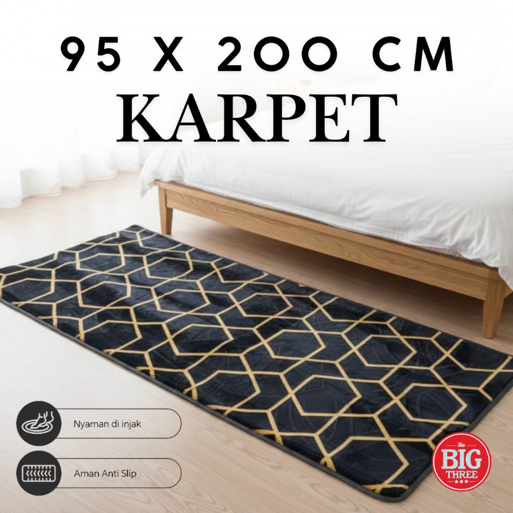 Karpet Malaysia Duta Moda Livia Ukuran 95x140 cm - Motif Minimalis Bunga Tebal Anti Slip Awet Lembut