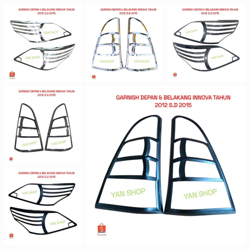 Garnish Lampu Depan Dan Belakang Mobil Grand Innova Barong Tahun 2012 2013 2014 2015 Inova Cover Hea