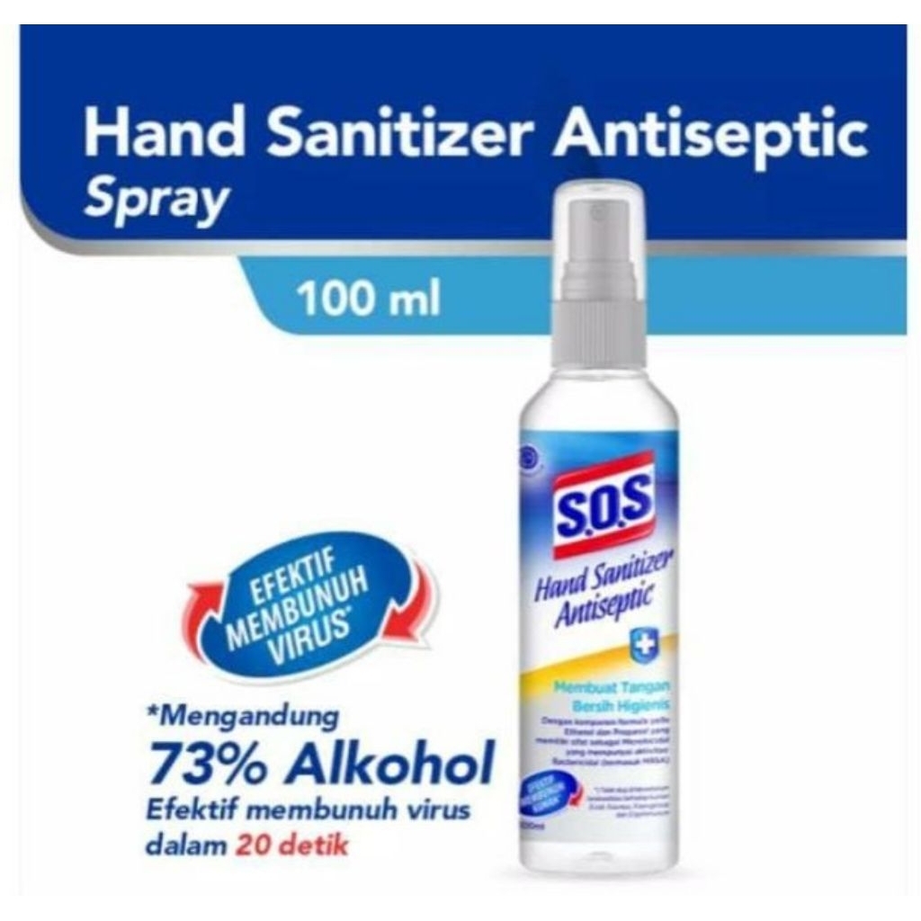 sos hand sanitizer antiseptic spray 100ml