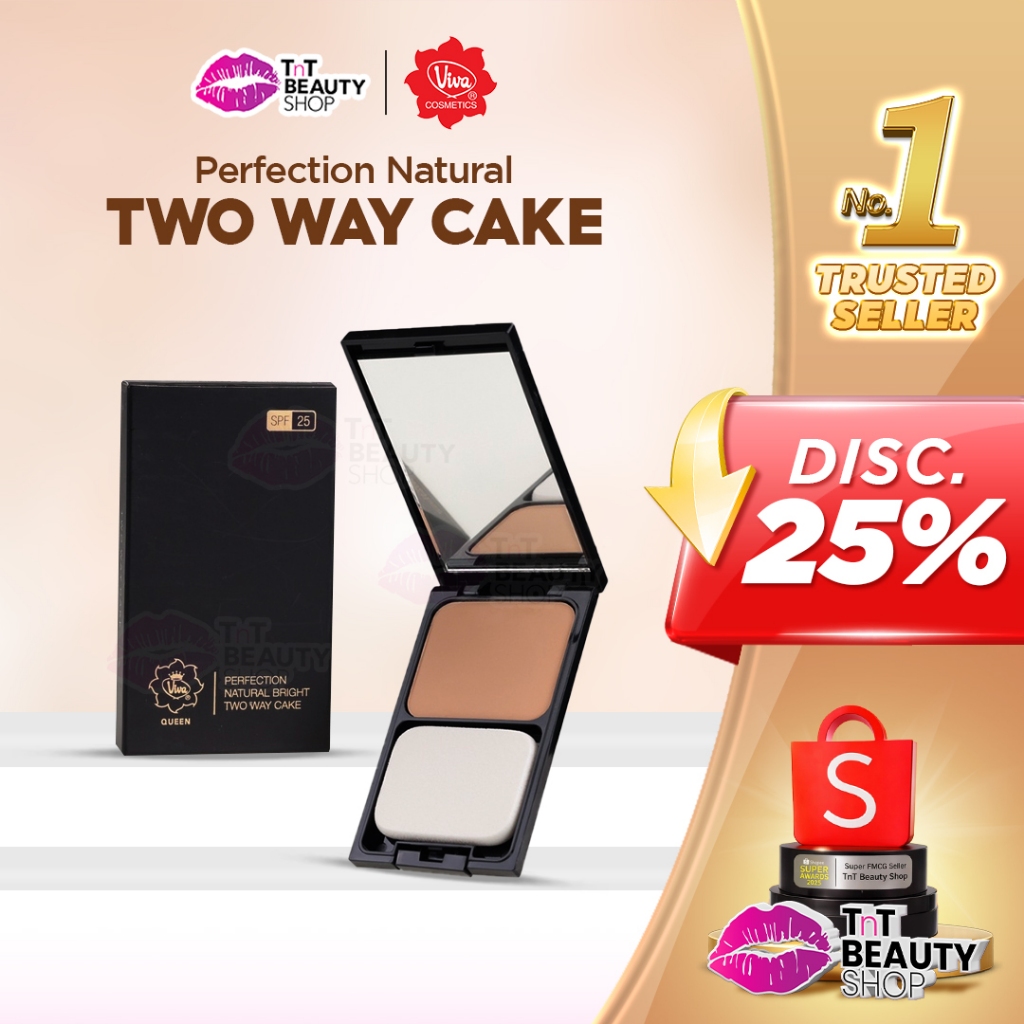 Viva Queen Perfection Natural Bright Two Way Cake with UV A & UV B - TWC - Bedak | TnT Beauty Shop