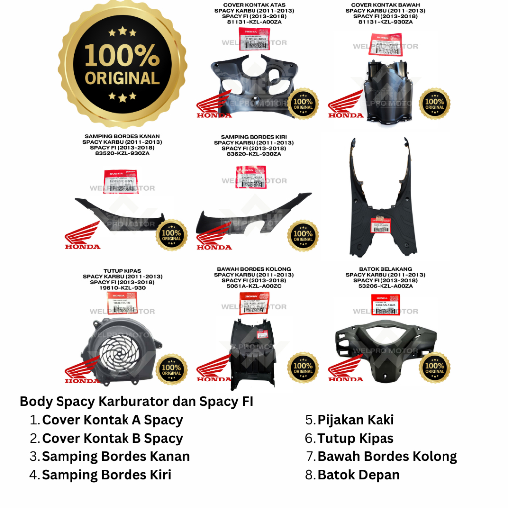 Request Paket Body Kasar Spacy Karbu dan Spacy FI Injeksi 2011-2018 Ori Honda AHM