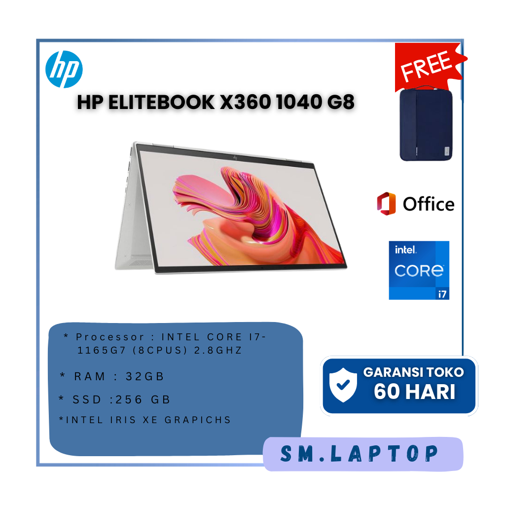 HP ELITEBOOK X360 1040 G8 CORE I7-1165G7 + STAYLUS PEN