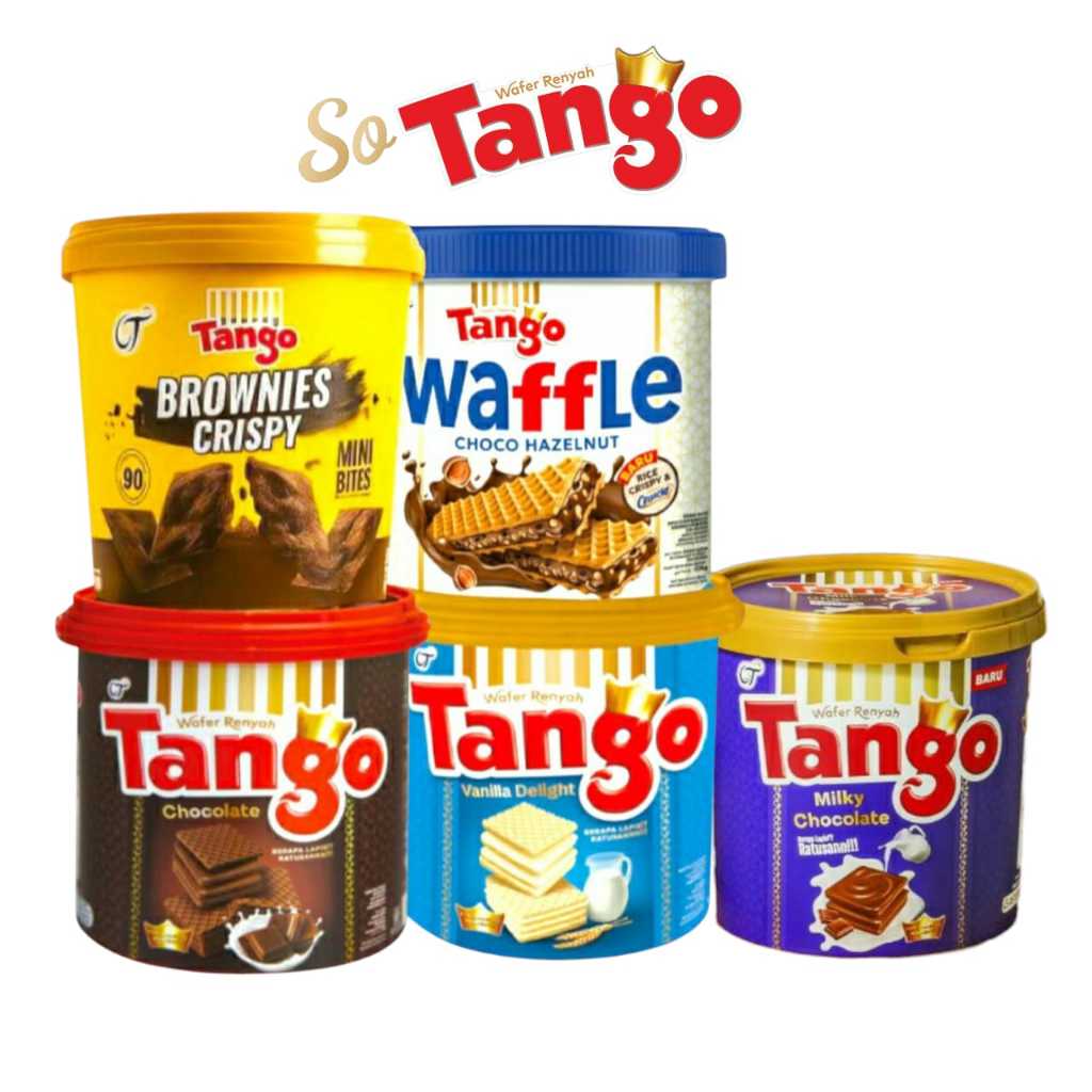 Tango Wafer / Wafer Tango Jar Rasa Coklat / Milky Chocolate / Waffle / Brownies Crispy / Vanilla 240