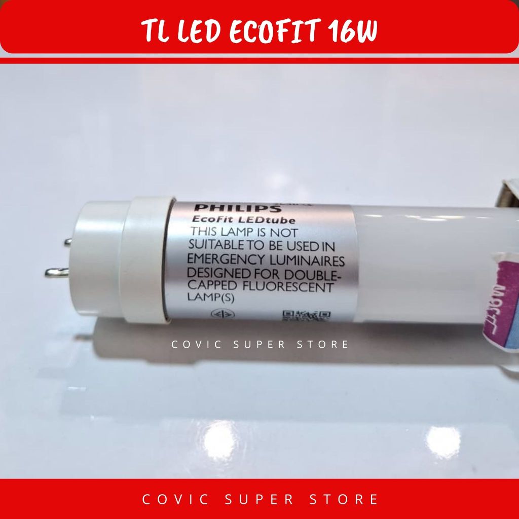 LAMPU TL LED ECOFIT PHILIPS 16W TL T8 LED PHILIPS 16 WATT 120CM PUTIH
