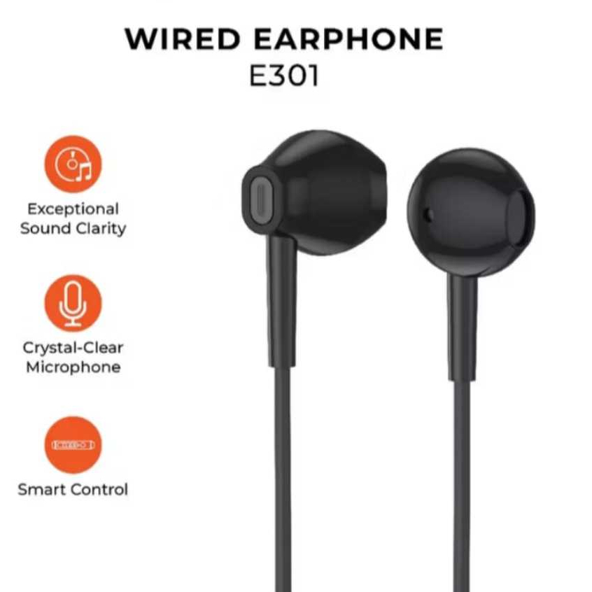 HANDSFREE OLIKE E301 WIRED EARPHONE E301 HEADSET 120cm SMART CONTROL